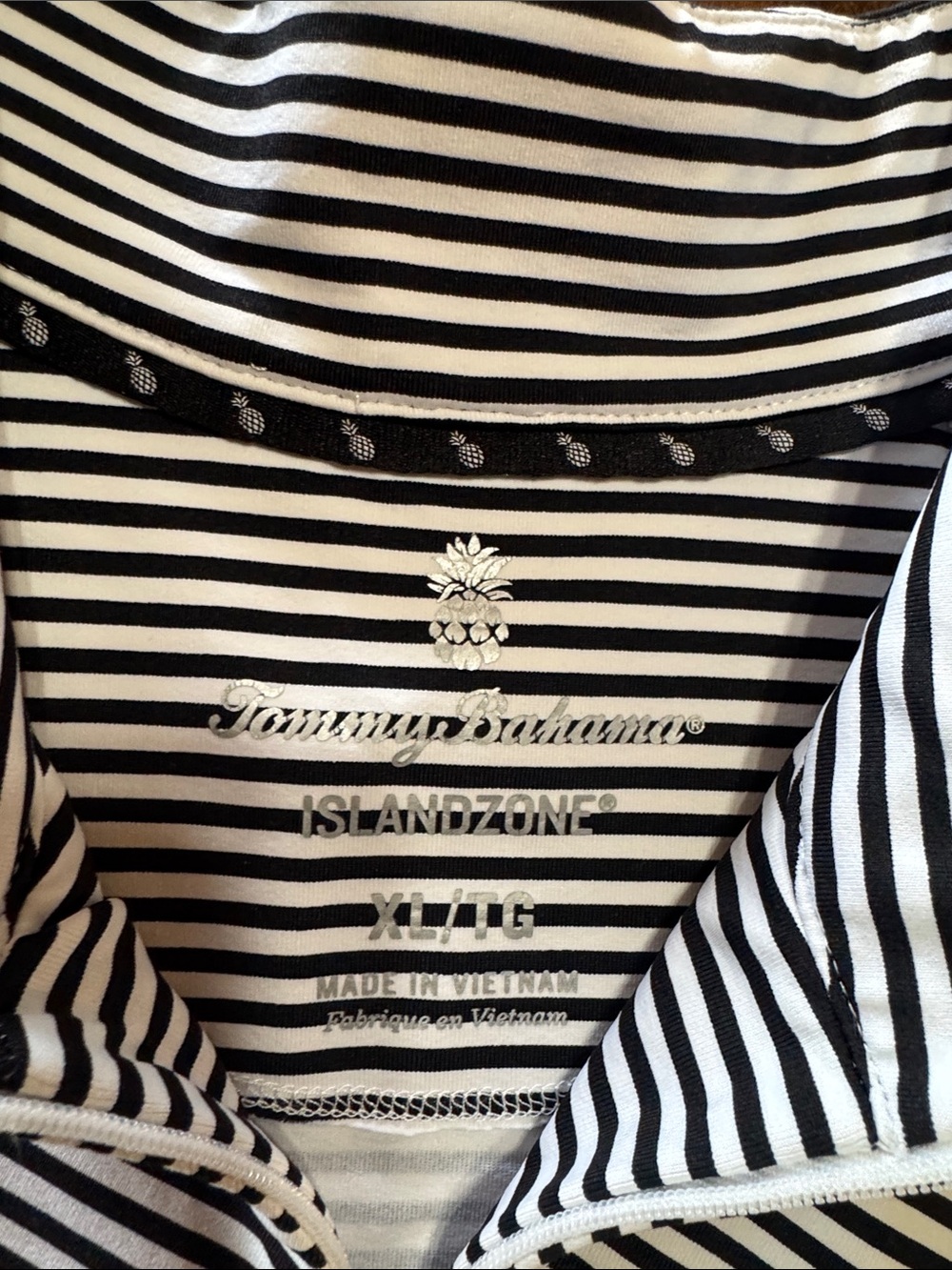 Tommy Bahama Black & White Striped Sleeveless Mock Neck Top - Picture 9 of 13